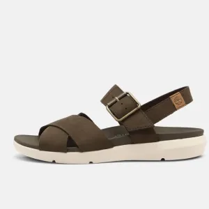 Women's Timberland Wilesport Olive Green Leather Strap Sandals olive