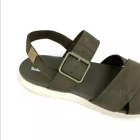 Women's Timberland Wilesport Olive Green Leather Strap Sandals olive
