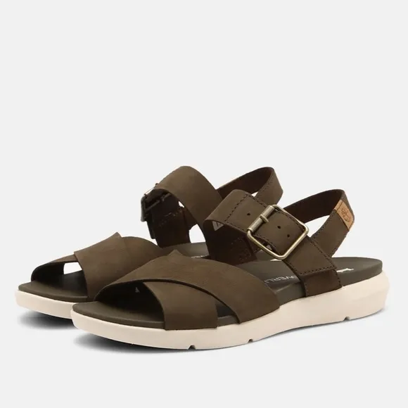 Women's Timberland Wilesport Olive Green Leather Strap Sandals olive