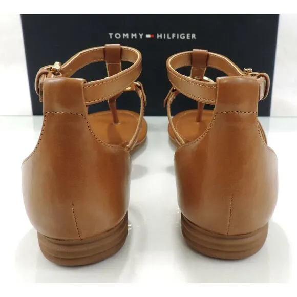 Women's Tommy Hilfiger Henri T-Strap Strappy Thong Sandals Medium Brown