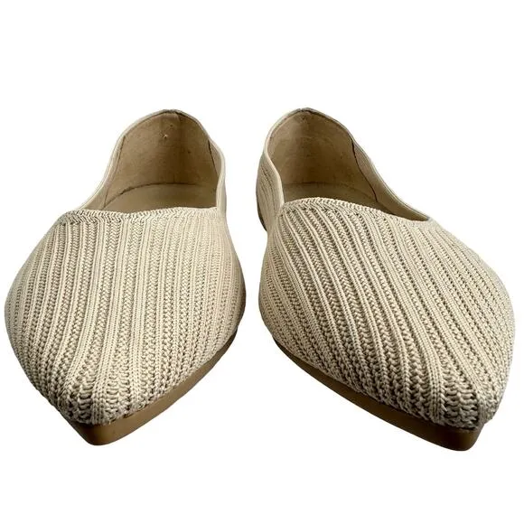 Women's Vivaia Aria Beige Nude Pointed Toe Washable Ballet Flats Shoes sz 9(40)