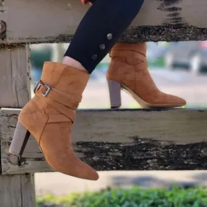 Women's Wrapped Around Strappy Chunky Booties
