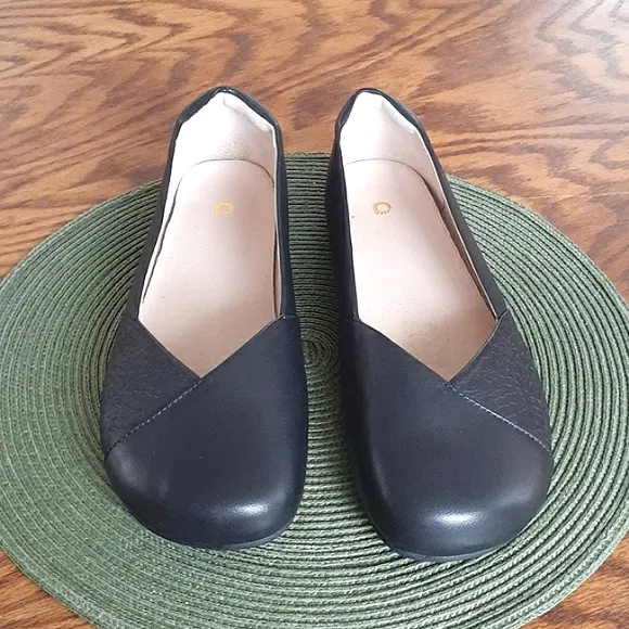 Xeroshoes Black Leather Phoenix Comfort Ballet Flats Size 12