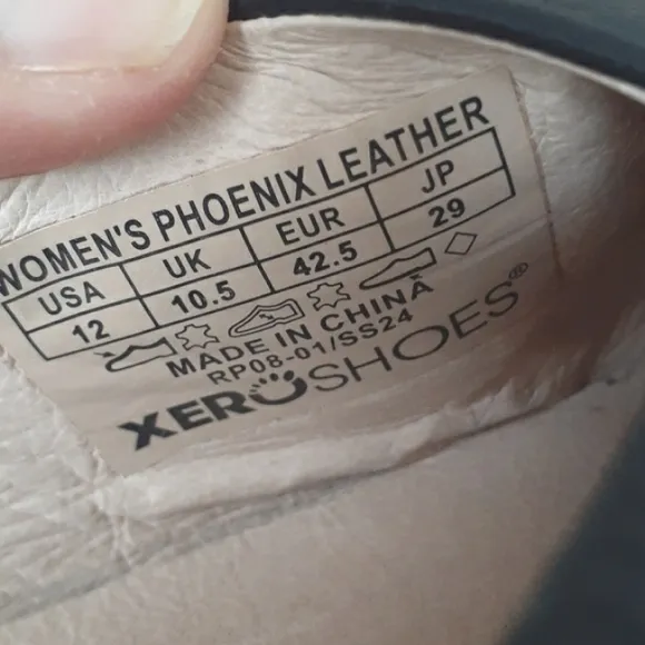 Xeroshoes Black Leather Phoenix Comfort Ballet Flats Size 12