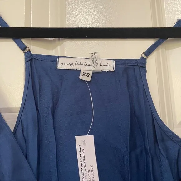 Young Fabulous &amp; Broke Blue Jameson Mini Wrap Cocktail Dress