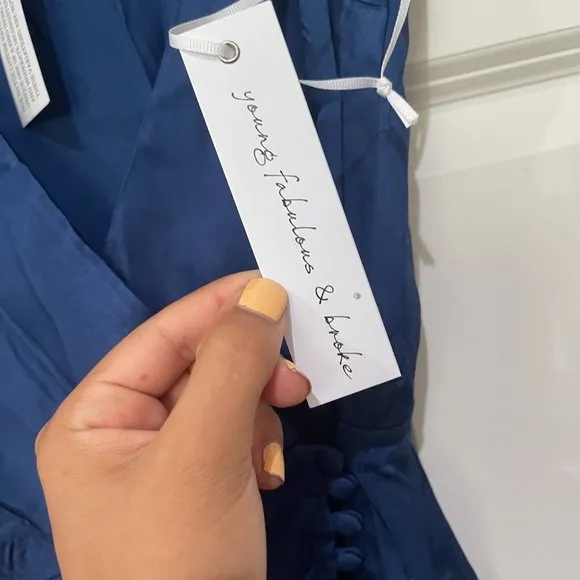 Young Fabulous &amp; Broke Blue Jameson Mini Wrap Cocktail Dress