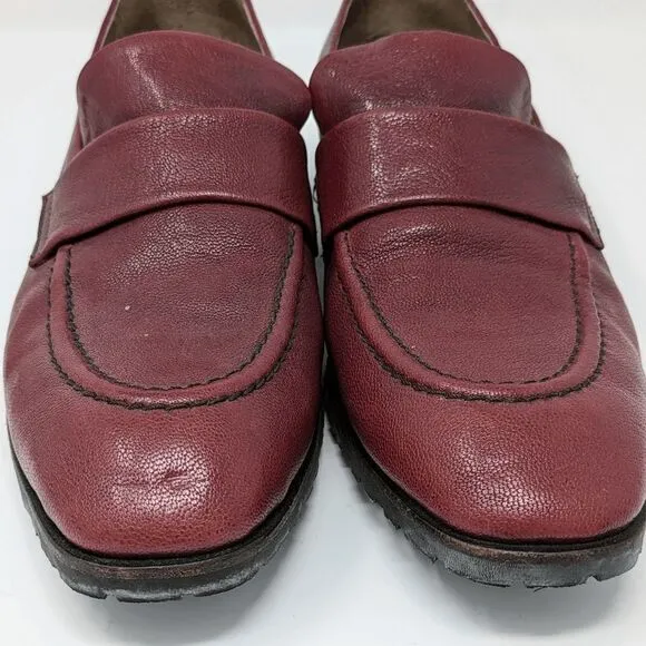 Yuko Imanishi burgandy wine loafers rubber soles