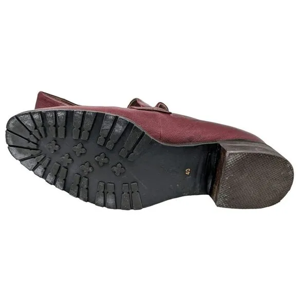 Yuko Imanishi burgandy wine loafers rubber soles