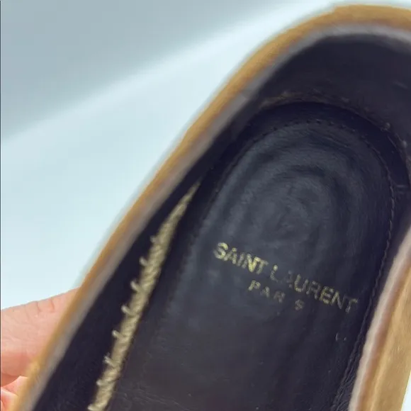 Yves Saint Laurent women’s  Brown Suede Espadrilles size 38 fits 7.5US