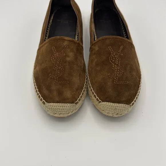 Yves Saint Laurent women’s  Brown Suede Espadrilles size 38 fits 7.5US