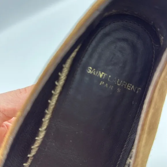 Yves Saint Laurent women’s  Brown Suede Espadrilles size 38 fits 7.5US