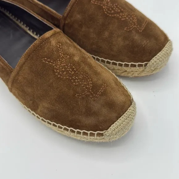 Yves Saint Laurent women’s  Brown Suede Espadrilles size 38 fits 7.5US
