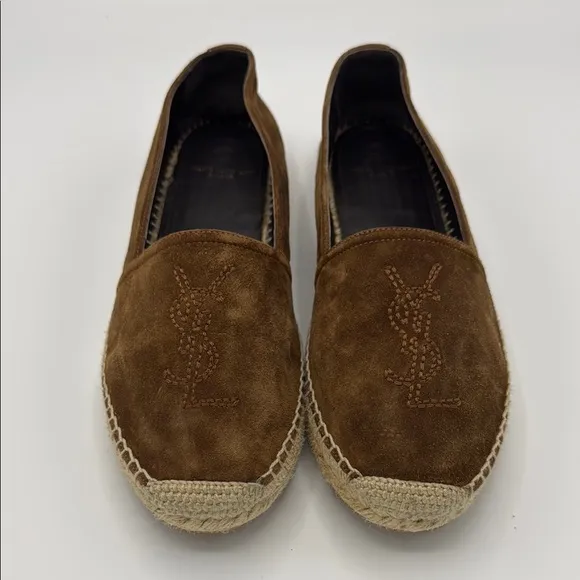 Yves Saint Laurent women’s  Brown Suede Espadrilles size 38 fits 7.5US