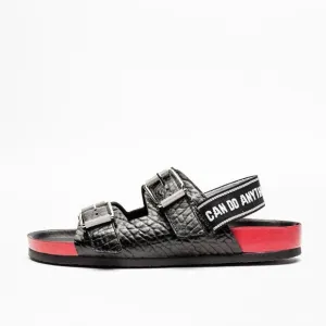 Zadig &amp; Voltaire Alpha Words Sandals in Noir (Black)