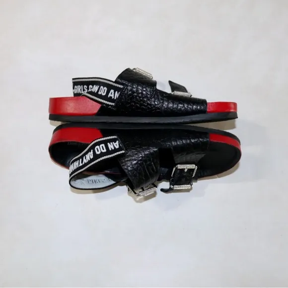 Zadig &amp; Voltaire Alpha Words Sandals in Noir (Black)