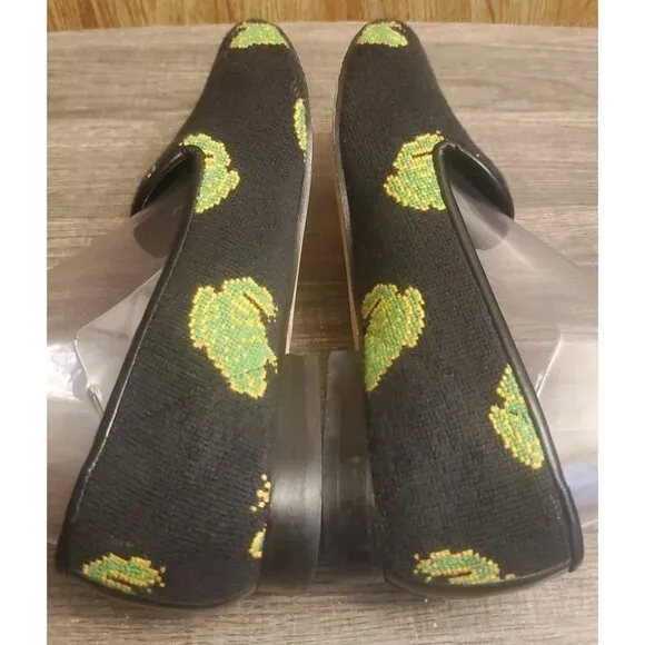 Zalo Frog Print Loafer Shoes Flats Women's Sz 8.5 Black