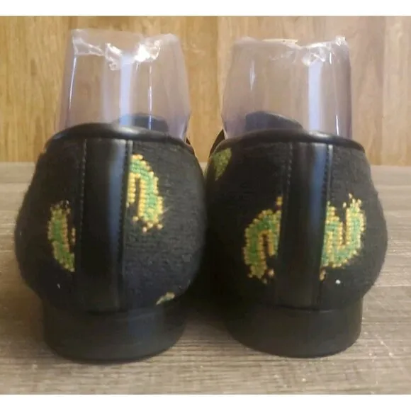 Zalo Frog Print Loafer Shoes Flats Women's Sz 8.5 Black