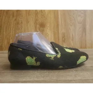 Zalo Frog Print Loafer Shoes Flats Women's Sz 8.5 Black