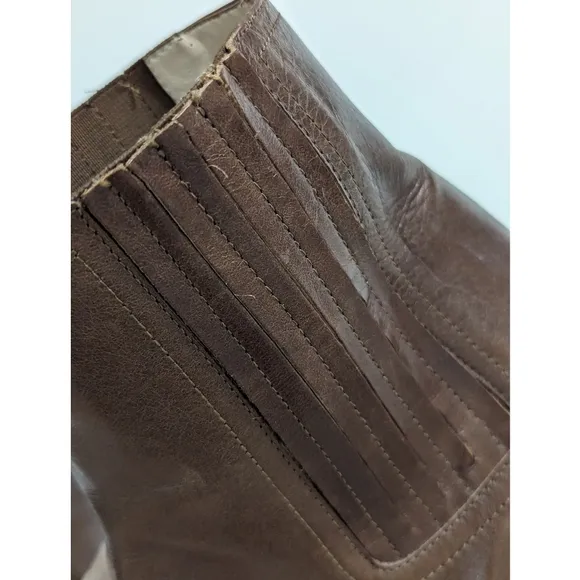 Zara Brown Leather Ankle Boots Women's Size 6