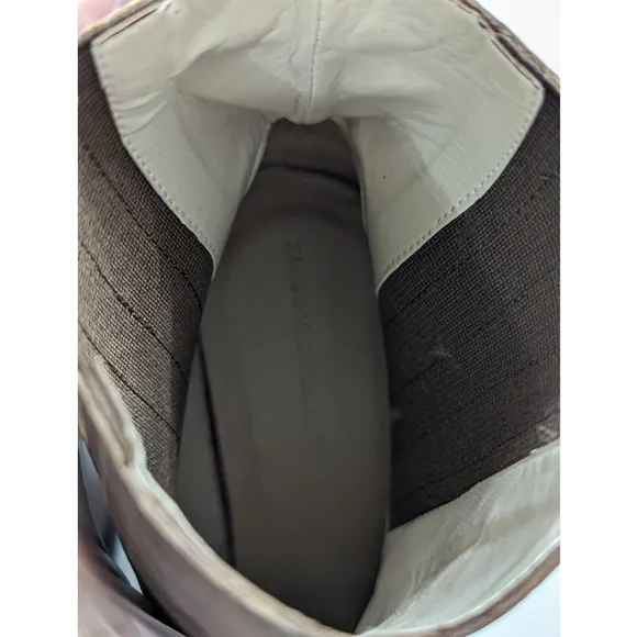 Zara Brown Leather Ankle Boots Women's Size 6