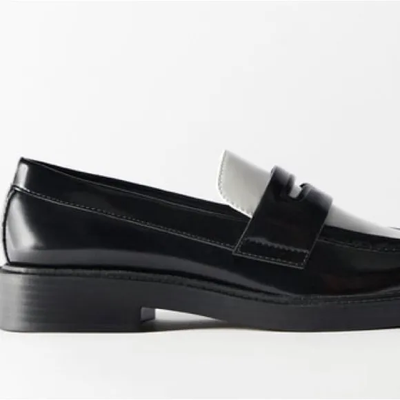 Zara CONTRAST LOAFERS Goat Leather vamp