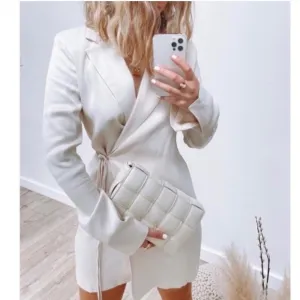 ZARA * CREAM SATIN EFFECT WRAP Blazer DRESS