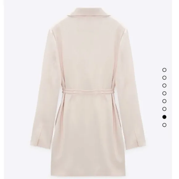 ZARA * CREAM SATIN EFFECT WRAP Blazer DRESS