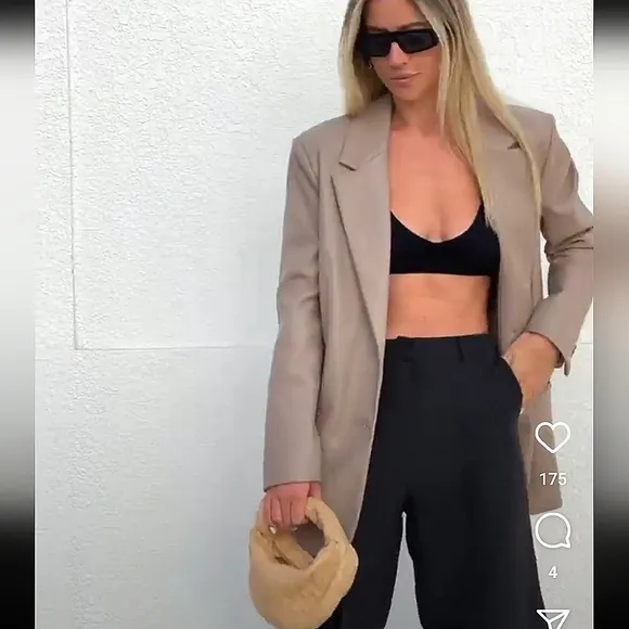 ZARA FAUX LEATHER OVERSIZED BLAZER  Size S and M