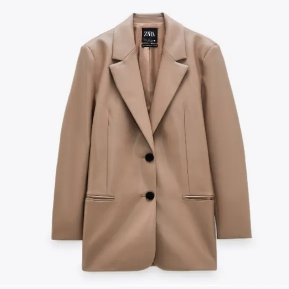 ZARA FAUX LEATHER OVERSIZED BLAZER  Size S and M