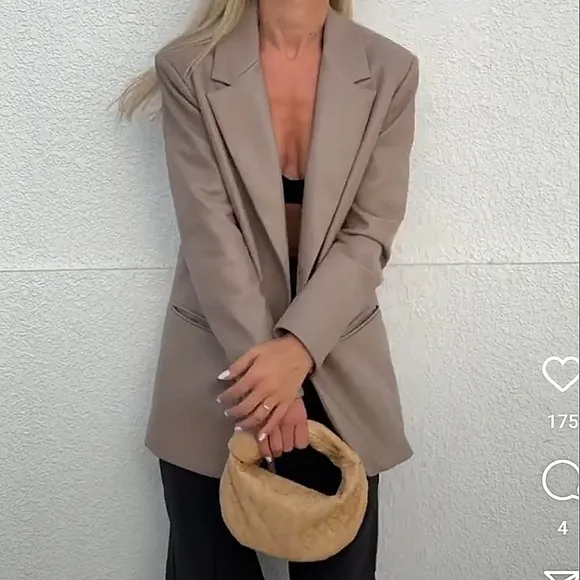 ZARA FAUX LEATHER OVERSIZED BLAZER  Size S and M