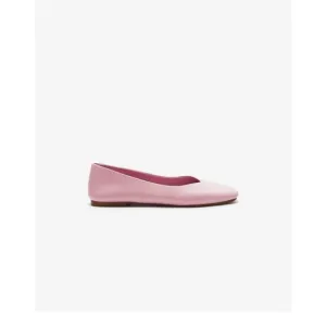 Zara girls leather ballet flats purple NWT