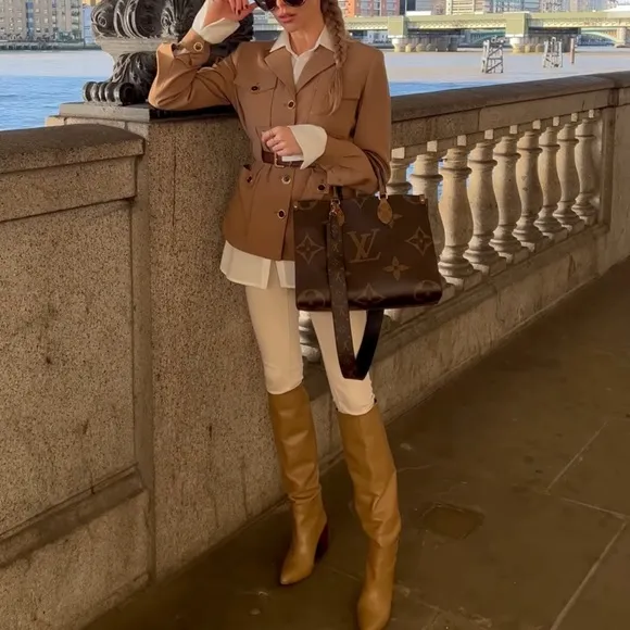 ZARA HEELED COW LEATHER KNEE HIGH BOOTS