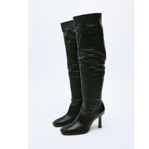 ZARA HEELED LEATHER BOOTS MADE IN SPAIN