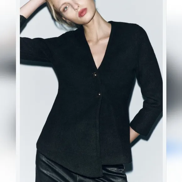 Zara Knit Wrap Cardigan with gold buttons Size M