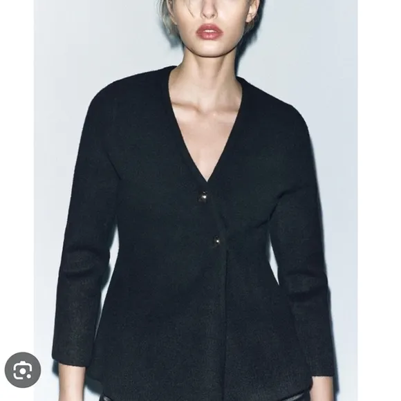 Zara Knit Wrap Cardigan with gold buttons Size M
