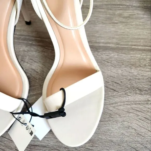 ZARA NEW WOMEN'S HEELED ANKLE BRACELET SANDALS BUCKLED ANKLE STRAP CLOSURE  7,5