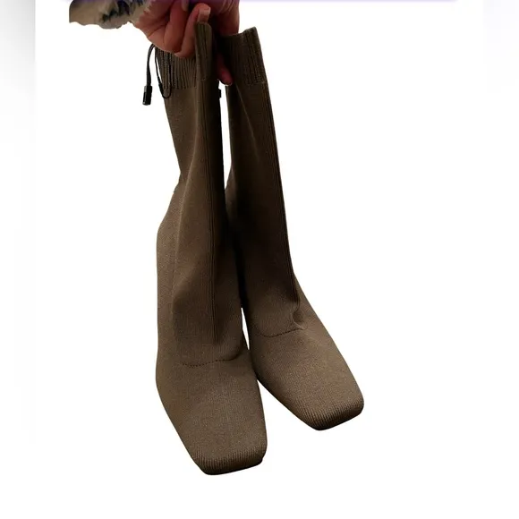 Zara Socks High Heels Ankle Boots