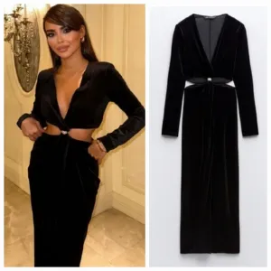 Zara  * velvet midi black dress
