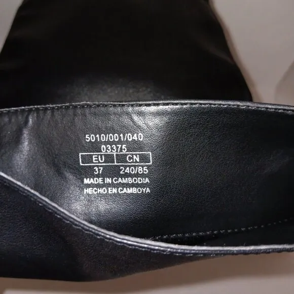 ZARA WOMEN'S SLOUCHY HIGH HEEL LEATHER BOOTS