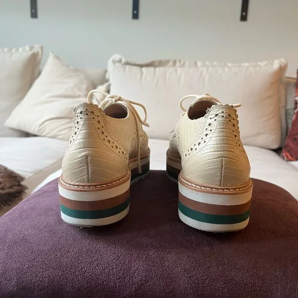 Zimmermann Cream Platform with Brogue Detailing