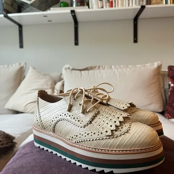 Zimmermann Cream Platform with Brogue Detailing