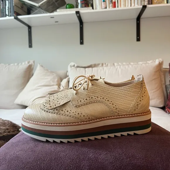Zimmermann Cream Platform with Brogue Detailing