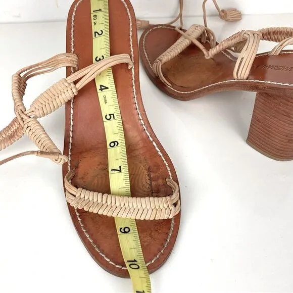 ZIMMERMANN Wrap Weave Leather Sandal Block Heel
