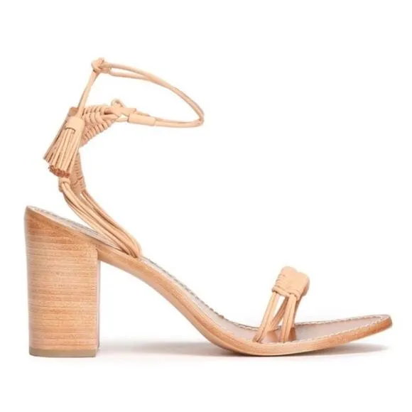 ZIMMERMANN Wrap Weave Leather Sandal Block Heel