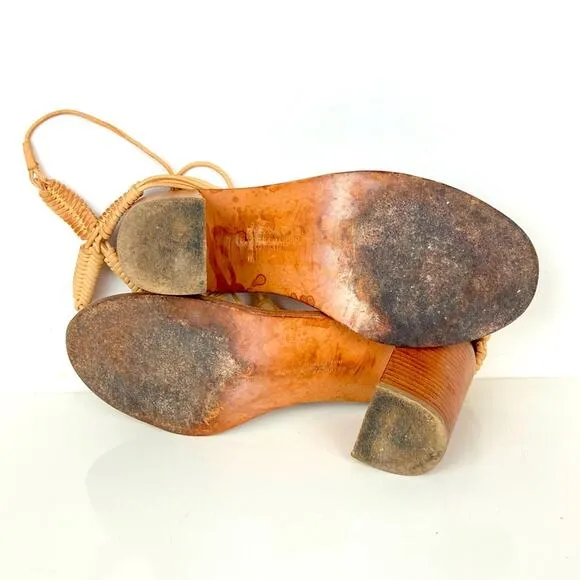 ZIMMERMANN Wrap Weave Leather Sandal Block Heel