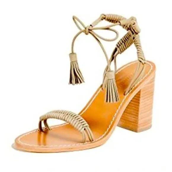 ZIMMERMANN Wrap Weave Leather Sandal Block Heel