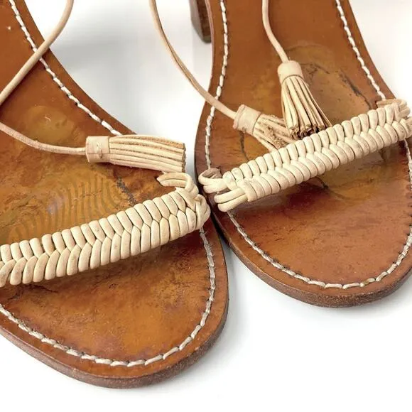 ZIMMERMANN Wrap Weave Leather Sandal Block Heel