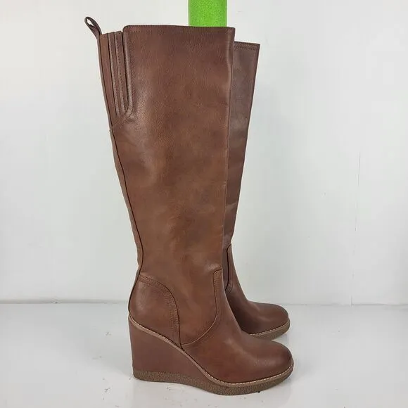 Zodiac Iggy Wedge Knee High Boot Size 8 New