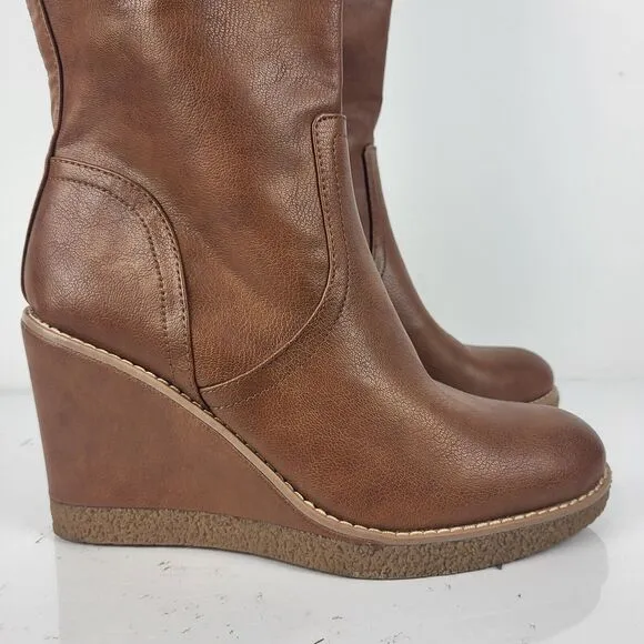 Zodiac Iggy Wedge Knee High Boot Size 8 New